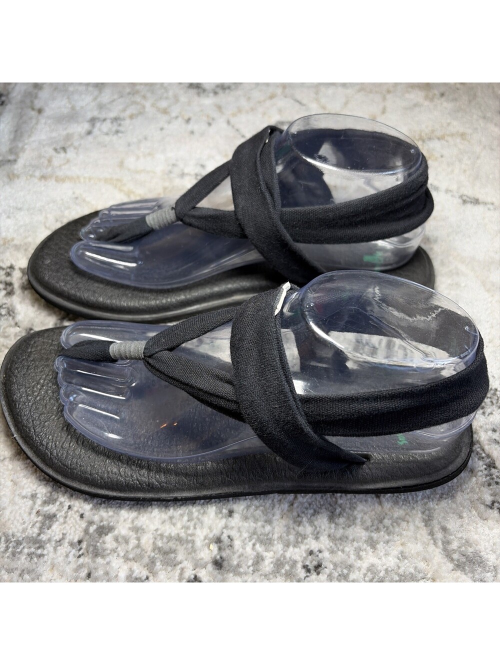 Sanuk Sandals Womens 8 Yoga Sling 2 Slingback Flip Flops SWS10001 Black Fabric